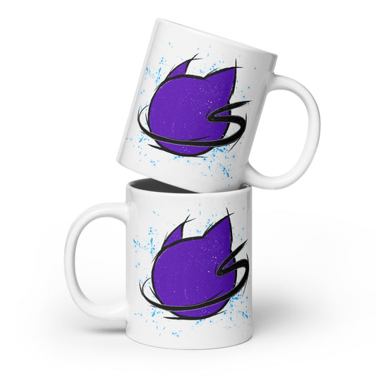 Spacekat - White Glossy Mug - Anniversary Logo