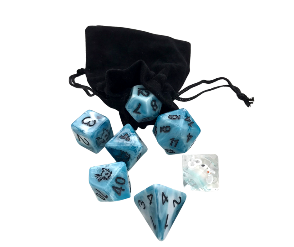 The Dragon Feeney - Resin Polyhedral Dice set with Feen Honk D10 (feenOof)