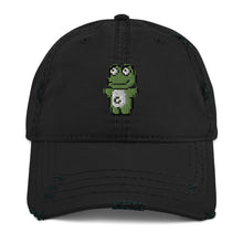 Load image into Gallery viewer, Adef- 8Bit Frog- Distressed Dad Hat
