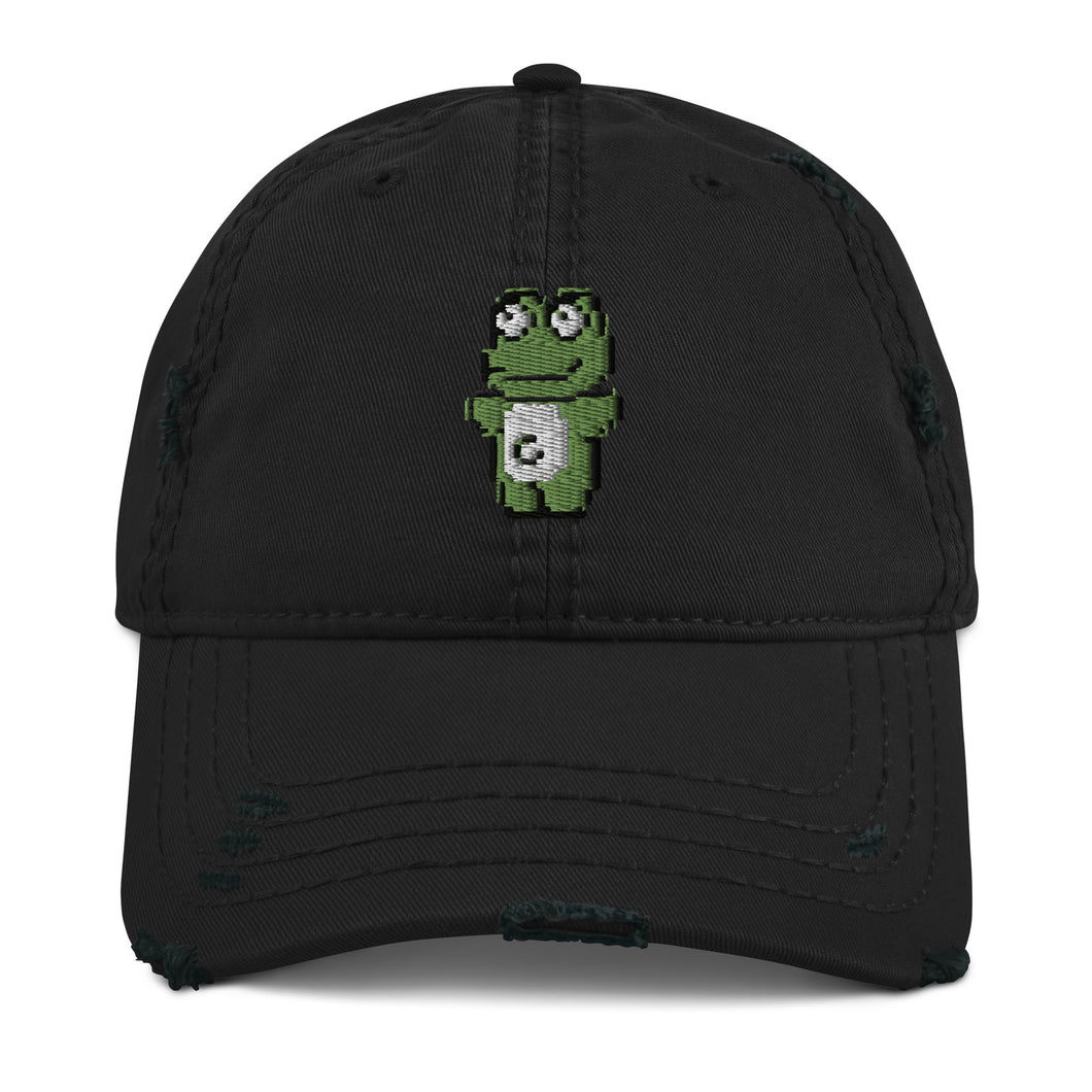 Adef- 8Bit Frog- Distressed Dad Hat