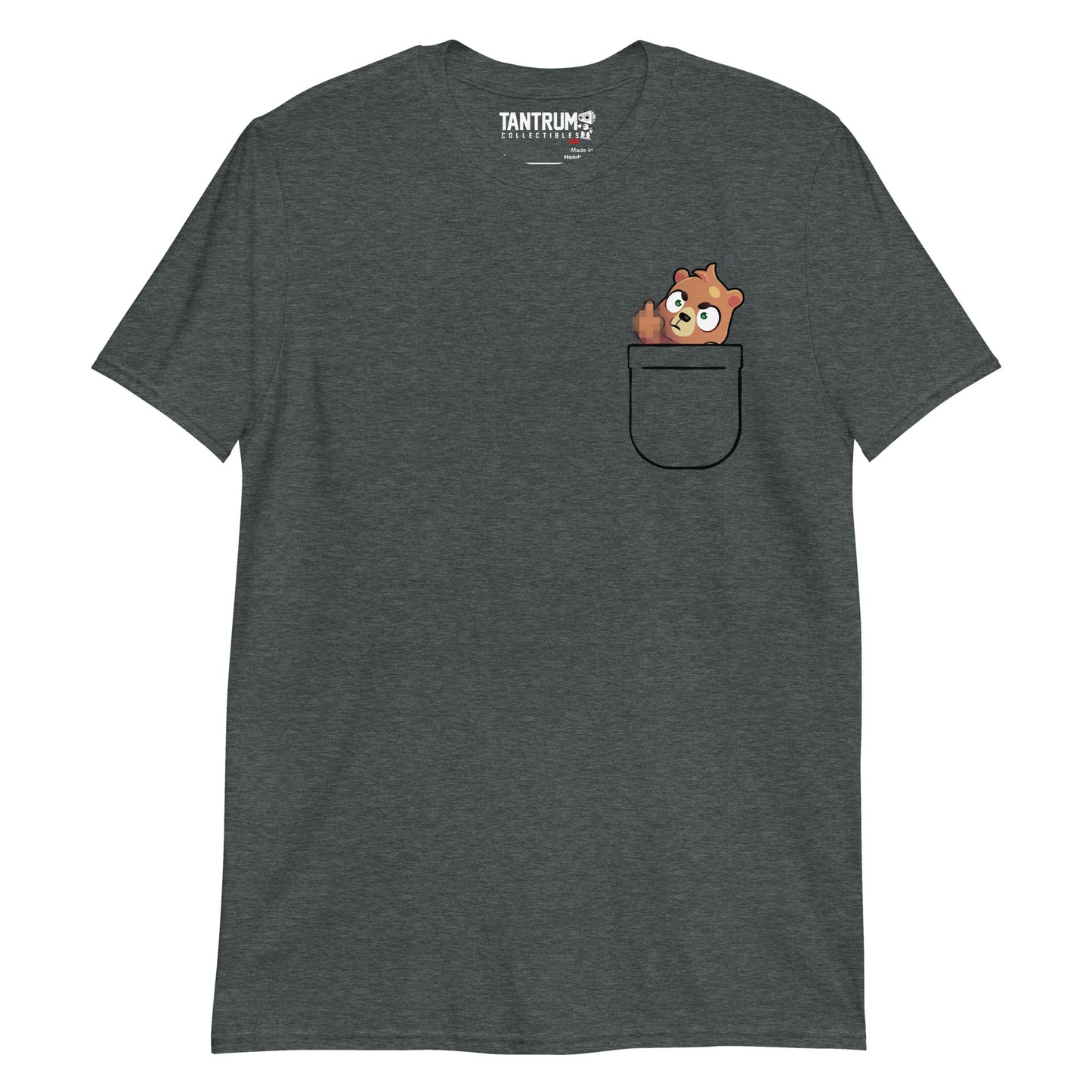 Burr - Unisex T-Shirt - Printed Pocket Censored Finger