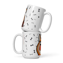 Load image into Gallery viewer, Bobbeigh - White Glossy Mug - HypePup With Bones
