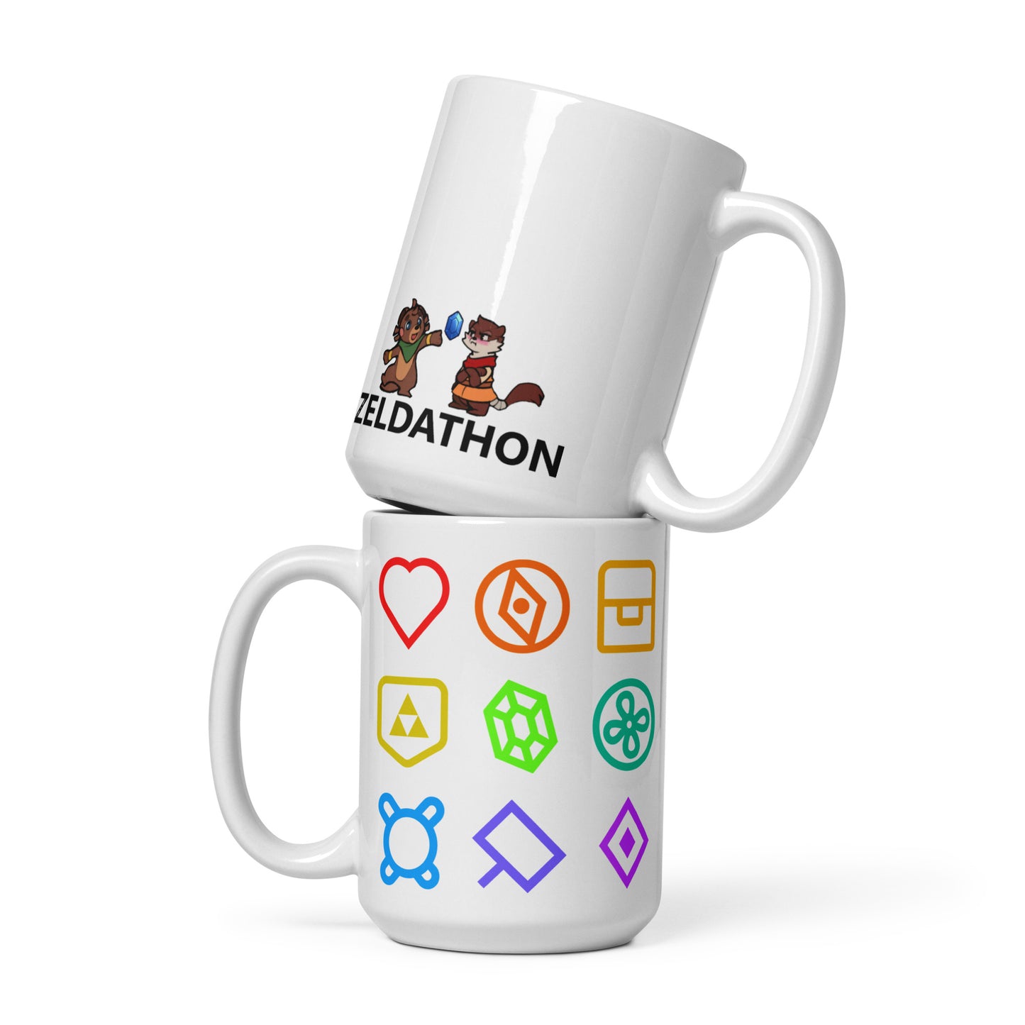 Zeldathon - White Glossy Mug - Icons