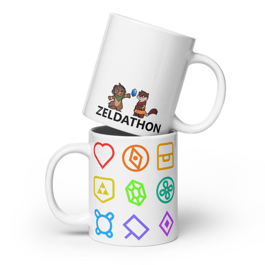 Zeldathon - White Glossy Mug - Icons