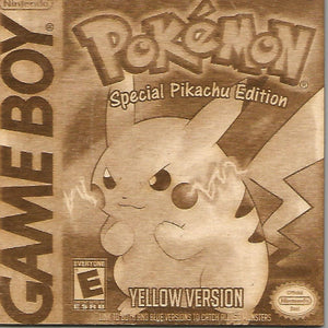 Pokemon -  Pokemon Yellow Version Wooden Game Boy Cover Art - TantrumCollectibles.com