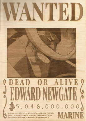 One Piece - White Beard (Edward Newgate) Wooden Wanted Poster - TantrumCollectibles.com