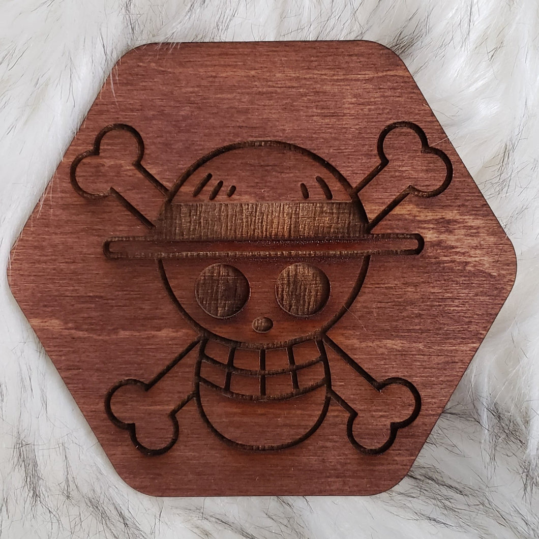 Wooden One Piece Coaster-Luffy - TantrumCollectibles.com