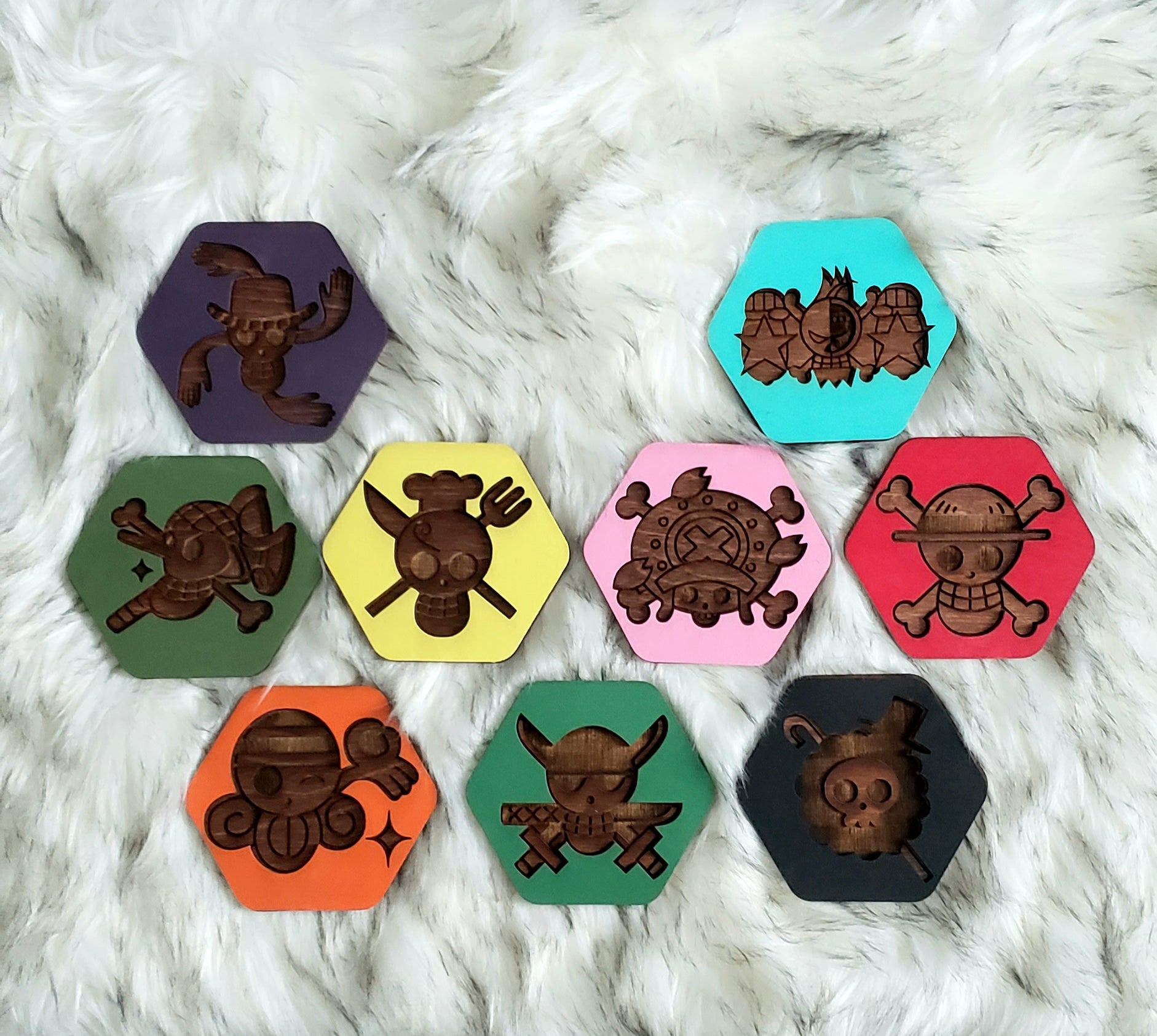 Wooden One Piece Coasters-Colored Set - TantrumCollectibles.com