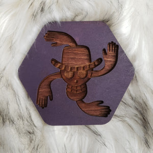 Wooden One Piece Coasters-Colored- Nico - TantrumCollectibles.com