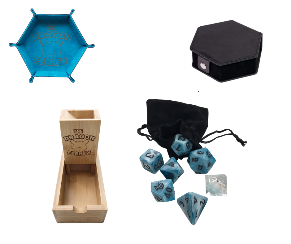 The Dragon Feeney - Resin Polyhedral Dice set with Feen Honk D10 (feenOof)