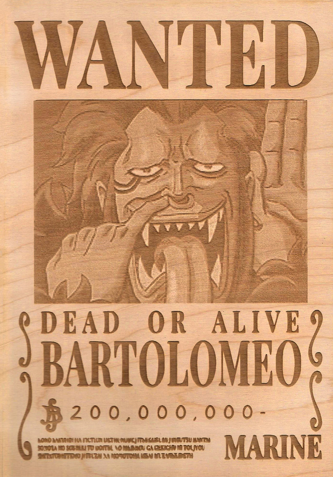 One Piece -Bartolomeo Wanted Poster - TantrumCollectibles.com