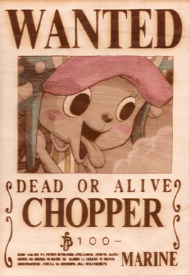 One Piece - Chopper Wooden Wanted Poster (Color) - TantrumCollectibles.com