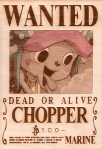 One Piece - Chopper Wooden Wanted Poster (Color) - TantrumCollectibles.com