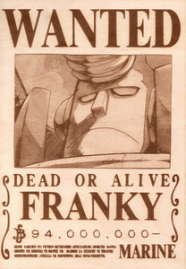 One Piece - Franky Wooden Wanted Poster - TantrumCollectibles.com