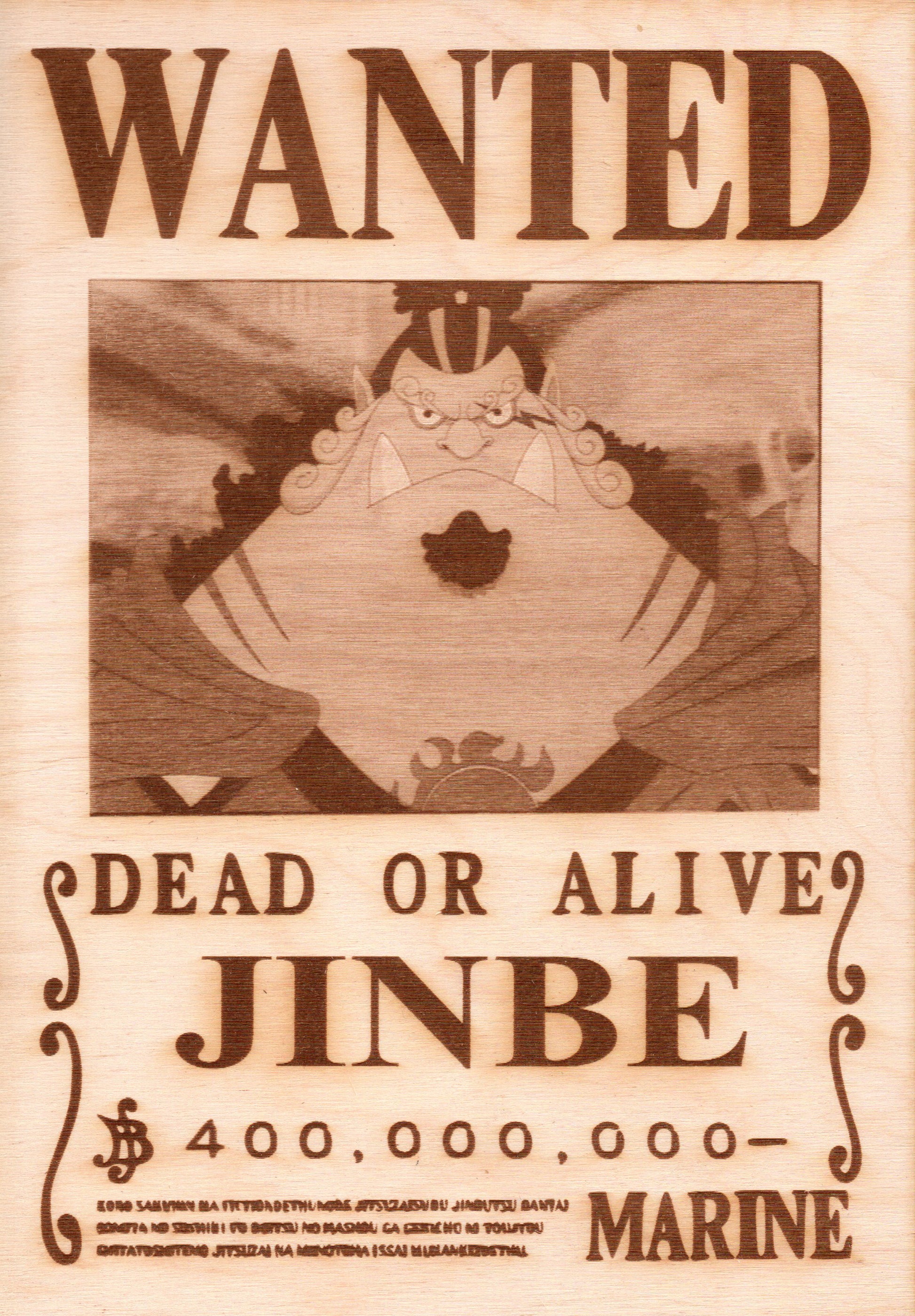 One Piece - Jinbe Wooden Wanted Poster - TantrumCollectibles.com