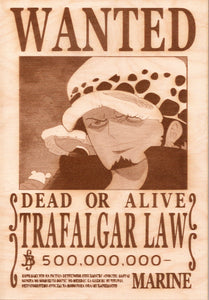 One Piece - Law Wooden Wanted Poster - TantrumCollectibles.com