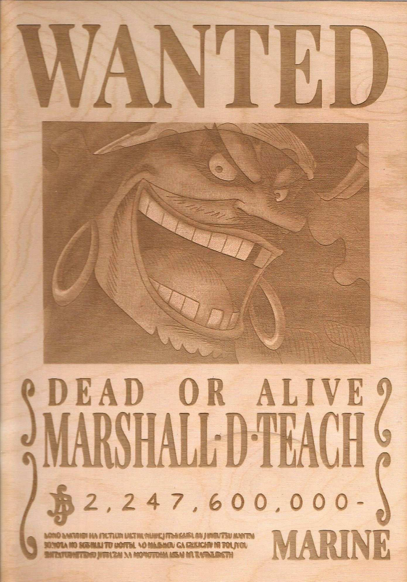 One Piece -Black Beard (Marshall D Teach) Wanted Poster - TantrumCollectibles.com
