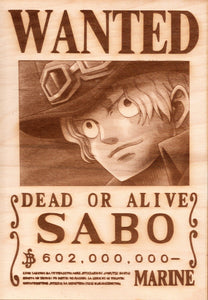 One Piece - Sabo Wooden Wanted Poster - TantrumCollectibles.com