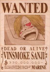 One Piece - Vinsmoke Sanji Wooden Wanted Poster (Color) - TantrumCollectibles.com