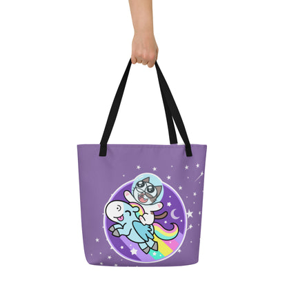 Frankthepegasus - All-Over Print Large Tote Bag -Joyride Through The Constellation with Stars! (Streamer Purchase)