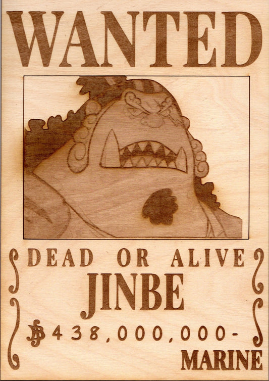 One Piece - Jinbe (Updated Bounty) Wooden Wanted Poster