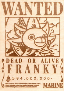 One Piece - Franky (Updated Bounty) Wooden Wanted Poster