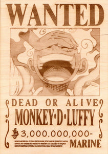 One Piece - Luffy (Updated Bounty) Wooden Wanted Poster