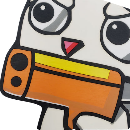 SpaceKat- Replica Emote Wood Art- skatPew **Permanent Collection** (Streamer Purchase)